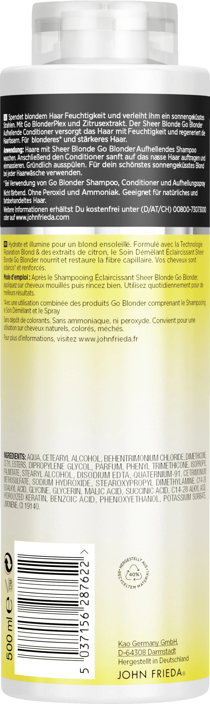 JOHN FRIEDA Go Blonder Aufhellender Conditioner 4 JOHN FRIEDA Go Blonder Aufhellender Conditioner – Bild 2