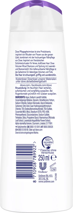 DOVE Pflege Geheimnisse Volumen Ritual Shampoo -Berühmt Kosmetikladen MAM 7550242 SHOP IMAGE 1.4