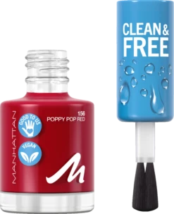 Manhattan Clean & Free Nail Polish 156 Poppy Pop Red -Berühmt Kosmetikladen MAM 8029514 SHOP IMAGE 1.4