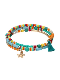 Accessories Mehrfarbiges Perlenarmband Mit Seestern-Anhänger Und Tassel