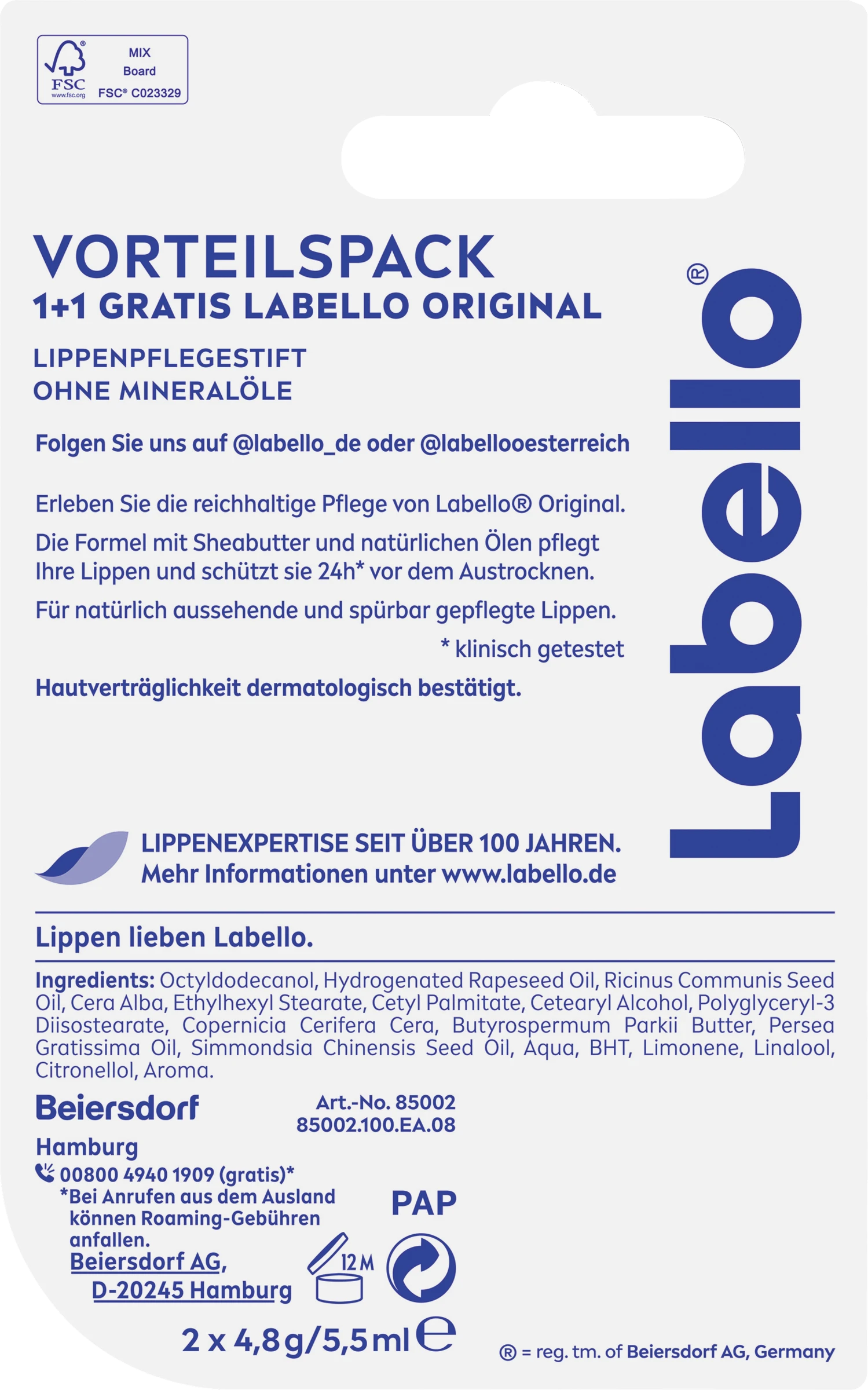 Lippenpflegestift Original, Vorteilspack 4 Lippenpflegestift Original, Vorteilspack – Bild 2